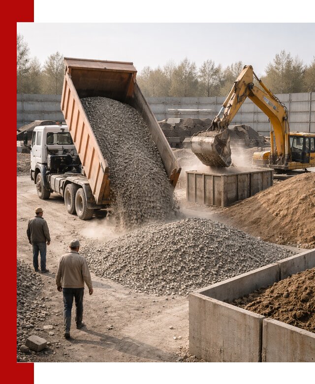 Доставка нерудных материалов с погрузкой и разгрузкой в Комсомольске-на-Амуре