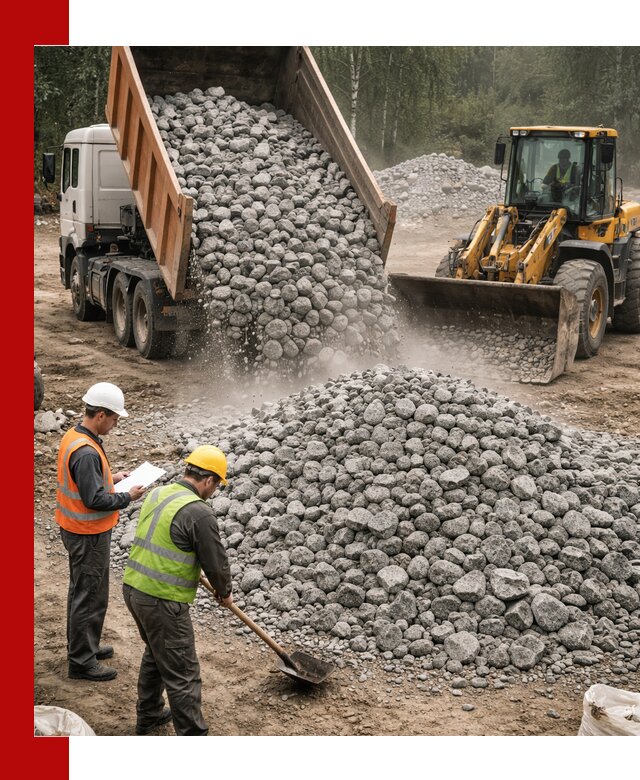 Гранитный щебень фракция 70-150 доставка в Комсомольске-на-Амуре