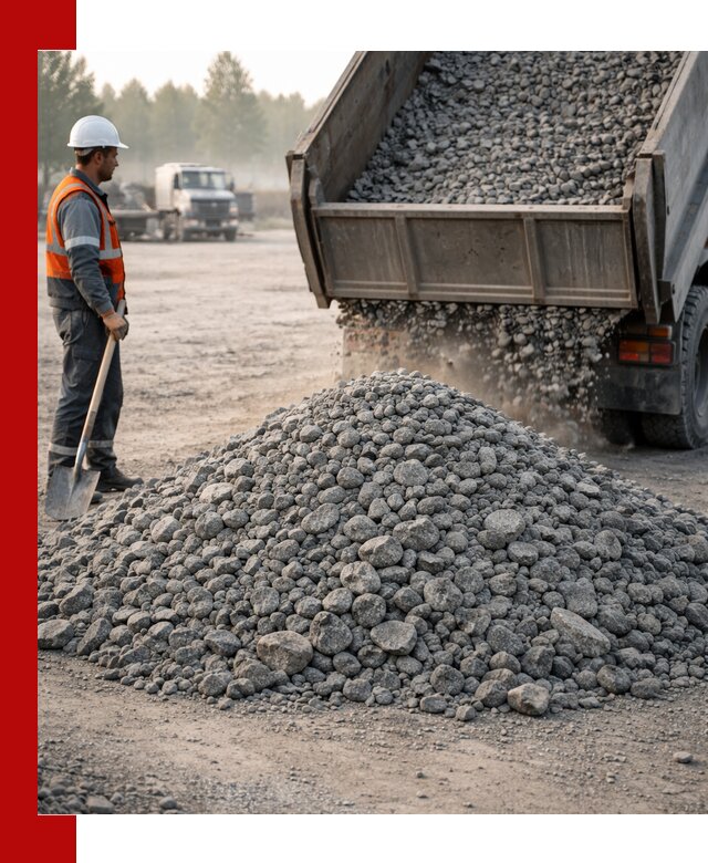 Гранитный щебень фракции 100–201 для строительства в Комсомольске-на-Амуре