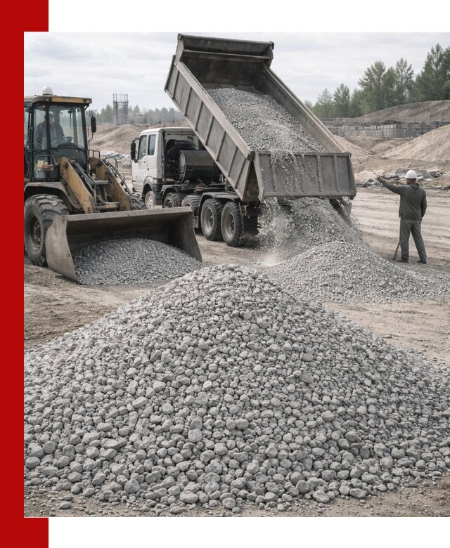 Доставка известнякового щебня фр. 5–20 в Комсомольске-на-Амуре