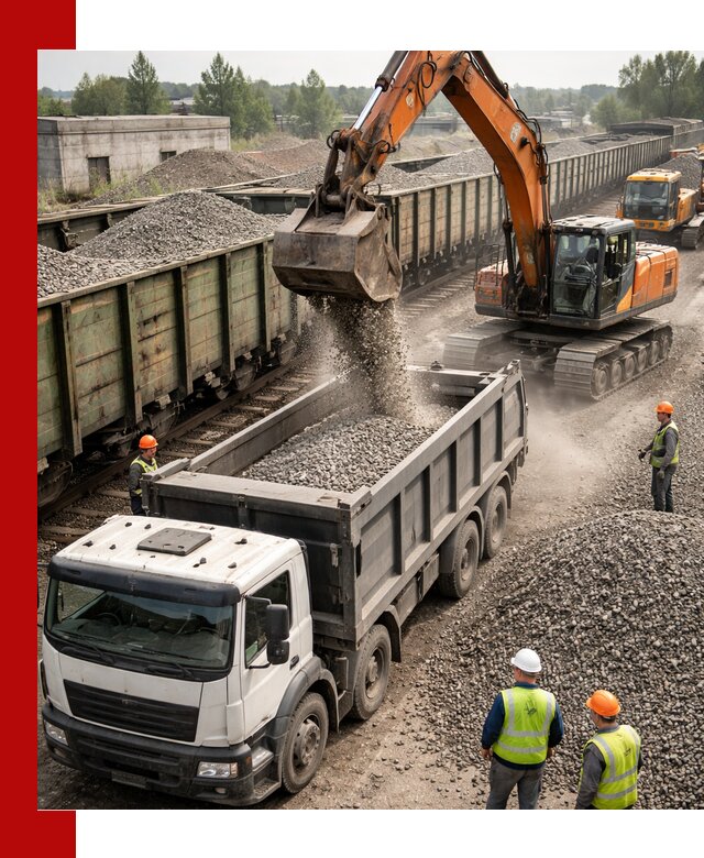 Железнодорожный щебень фракция 25–60 для поставок в Комсомольске-на-Амуре