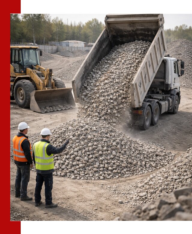 Вторичный щебень фракция 40–70 доставка в Комсомольске-на-Амуре