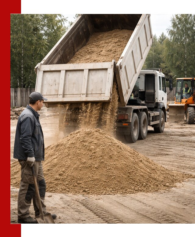 Доставка и продажа песка с разгрузкой в Комсомольске-на-Амуре