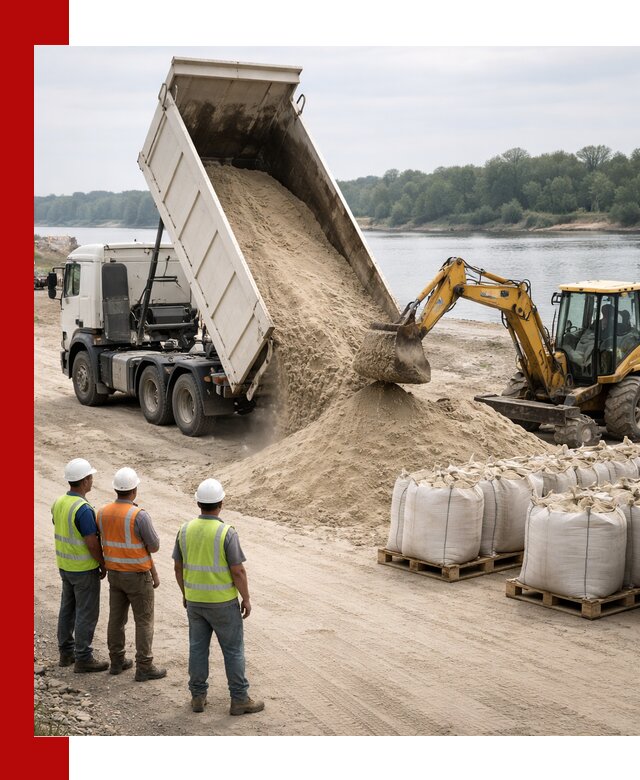 Доставка речного песка в Комсомольске-на-Амуре самосвалами и погрузкой