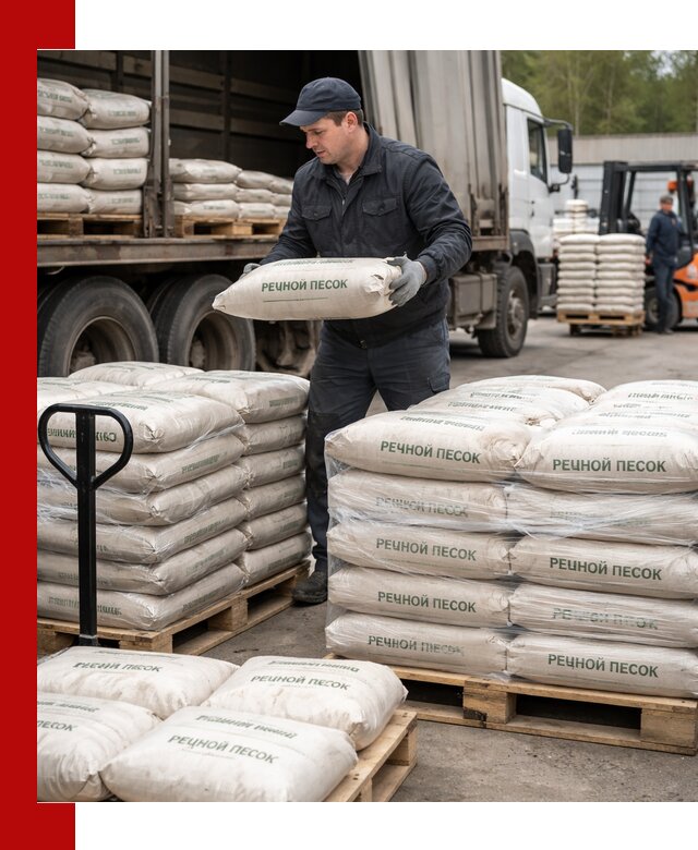 Речной песок в мешках с доставкой в Комсомольске-на-Амуре