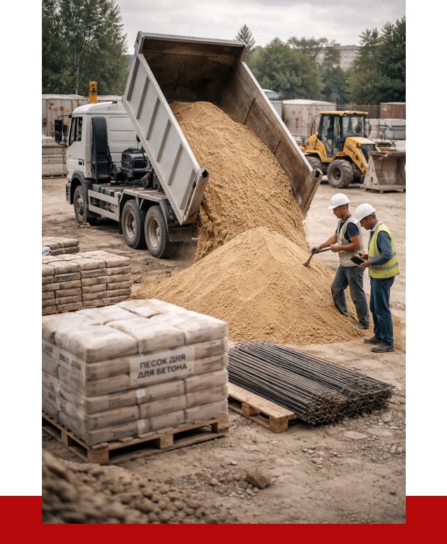 Песок для бетона в Комсомольске-на-Амуре от 2551 р. с доставкой, ПРОНЕРУДКмс