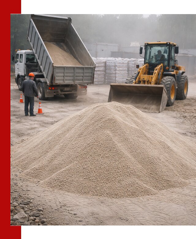 Кварцевый песок фракция 0–8 для стройработ в Комсомольске-на-Амуре
