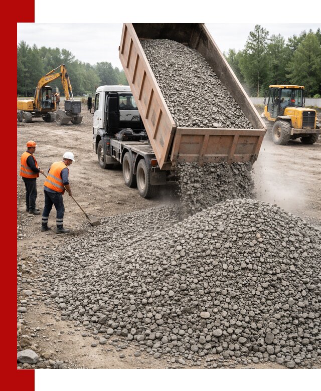 Доставка гравия фракции 40-70 в Комсомольске-на-Амуре оптом и в розницу