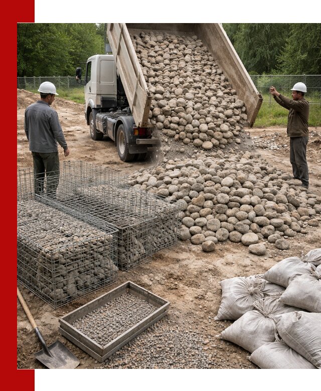 Камень для габионов фракция 70–151 в Комсомольске-на-Амуре