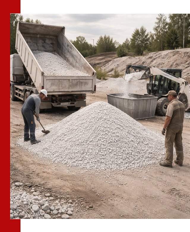 Доставка и продажа белой мраморной крошки в Комсомольске-на-Амуре