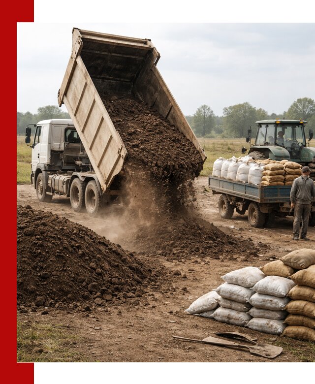 Доставка грунта и удобрений оптом в Комсомольске-на-Амуре для сельхоз и строительства