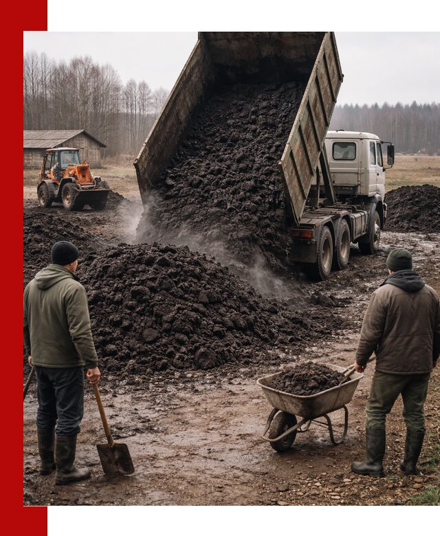 Доставка низинного торфа с разгрузкой и доставкой в Комсомольске-на-Амуре