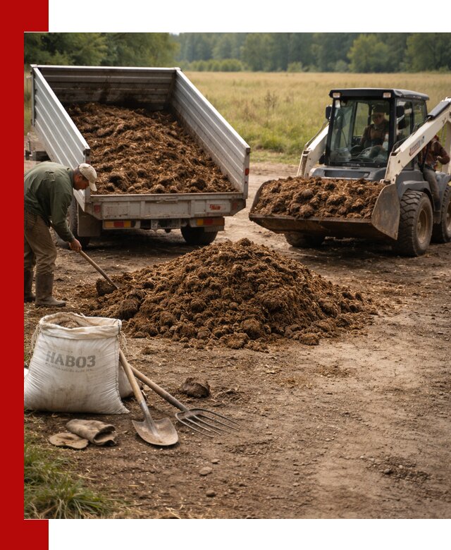Доставка конского навоза в Комсомольске-на-Амуре с разгрузкой и доставкой на объект