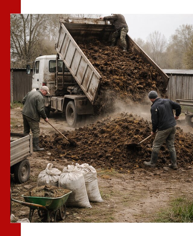 Доставка коровьего навоза самосвалом в Комсомольске-на-Амуре