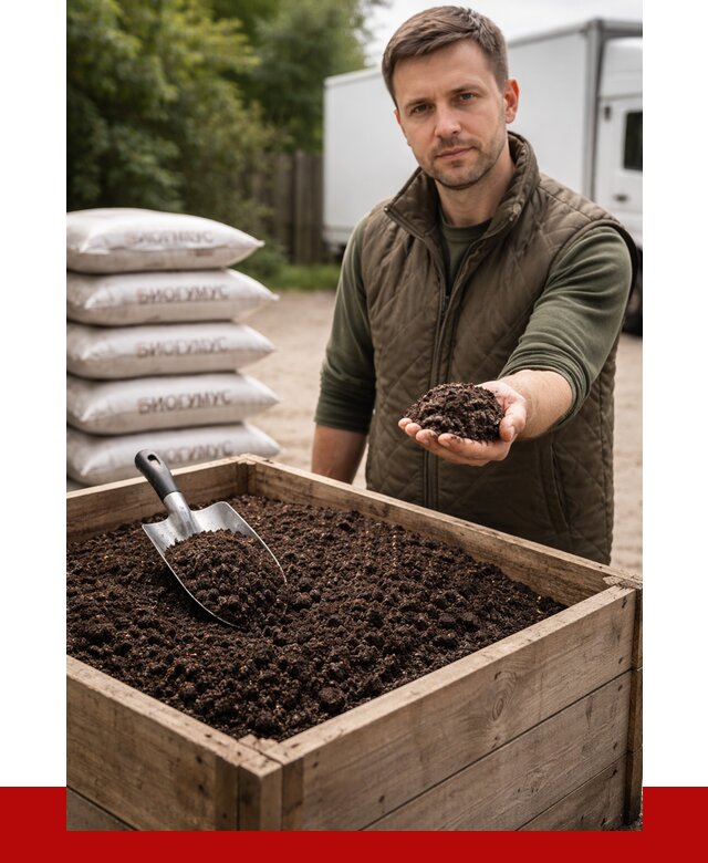 Купить биогумус в Комсомольске-на-Амуре с доставкой от 8673 р. за куб | ПРОНЕРУДКмс