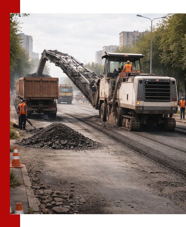 Фрезерованный асфальт в Комсомольске-на-Амуре — удаление и вывоз старого покрытия