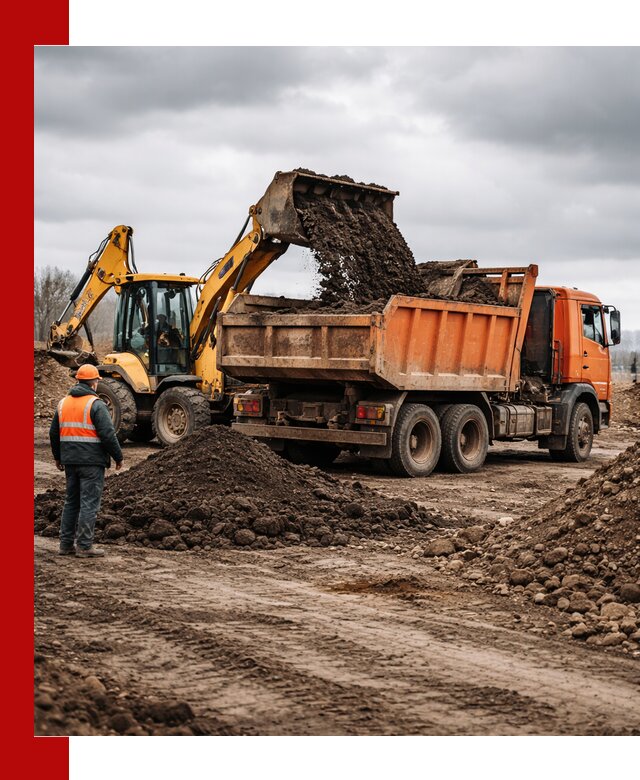 Вывоз грунта и строительного мусора в Комсомольске-на-Амуре грузовыми самосвалами