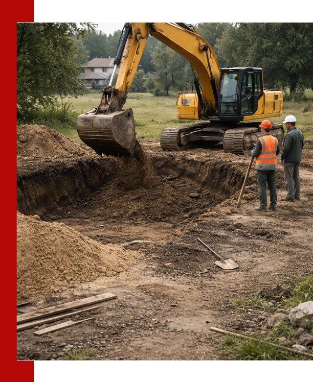 Рытье котлована под фундамент в Комсомольске-на-Амуре (быстро и недорого)